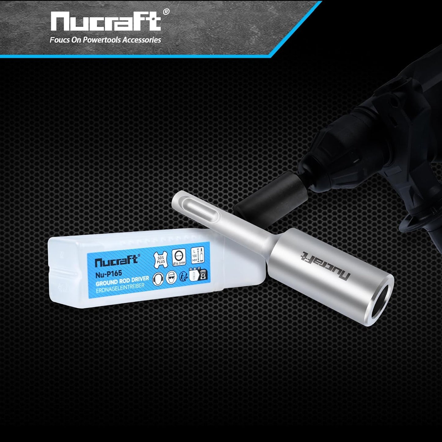 Nucraft SDS-PLUS Einschlagwerkzeug Tiefenerder Erdnageleintreiber Ø 13.5/16.5/20.5 mm