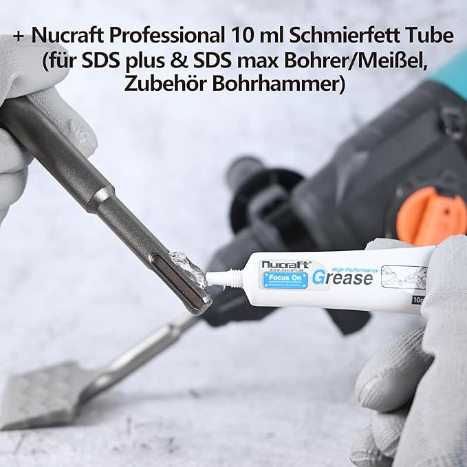 Nucraft SDS-Plus Fliesenmeißel 10°/25° Schabermeißel zum Entfernen von Keramik & Fliesen