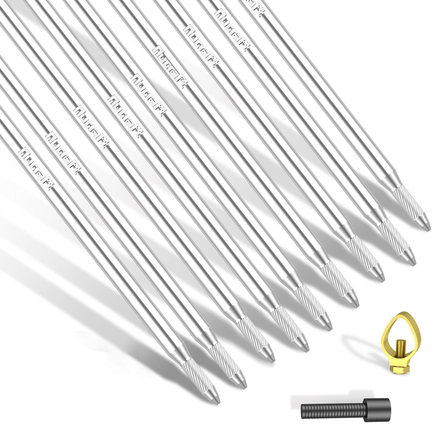 Nucraft Tiefenerder V4A Edelstahl Erder Erdung Staberder Blitzableiter Ø20mm umfassen Messing kreuzverbinder, mit Klemme