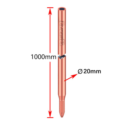 Nucraft Tiefenerder Erder Erdung Staberder Ø14.2mm Kohlenstoffstahl，0.2MM Rotkupfer Beschichtung mit Klemme SET 1M , 3M, 4M Zusammensetzung (SET 1M , 3M, 4M )