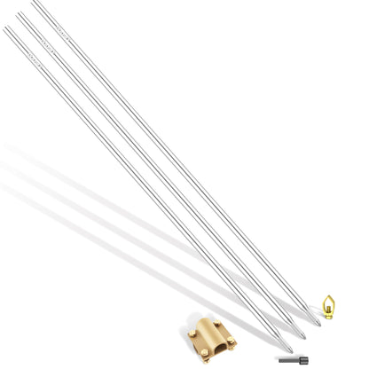 Nucraft Tiefenerder V4A Edelstahl Erder Erdung Staberder Blitzableiter Ø20mm umfassen Messing kreuzverbinder, mit Klemme
