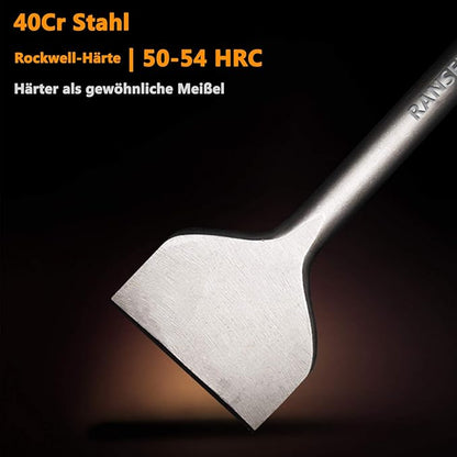 RANSENERS SDS-Max Fliesenmeißel 2er Set, Breiter Spatmeißel 300 x 75mm, Aus supergehärtetem Stahl