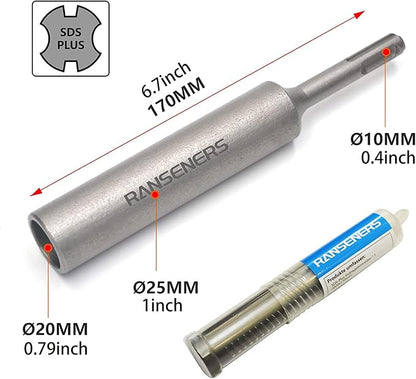 RANSENERS SDS-PLUS Professional Erdnageleintreiber zum Einstecken von Tiefenerder, 170 x Ø 25 mm, Innen Ø 20 mm