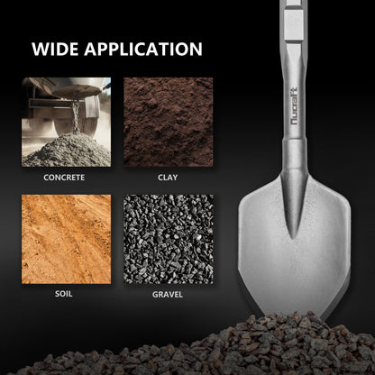 Nucraft SDS HEX Schaufelmeißel, Sechskantschaft Tonspaten Asphaltmeißel Abstemmen