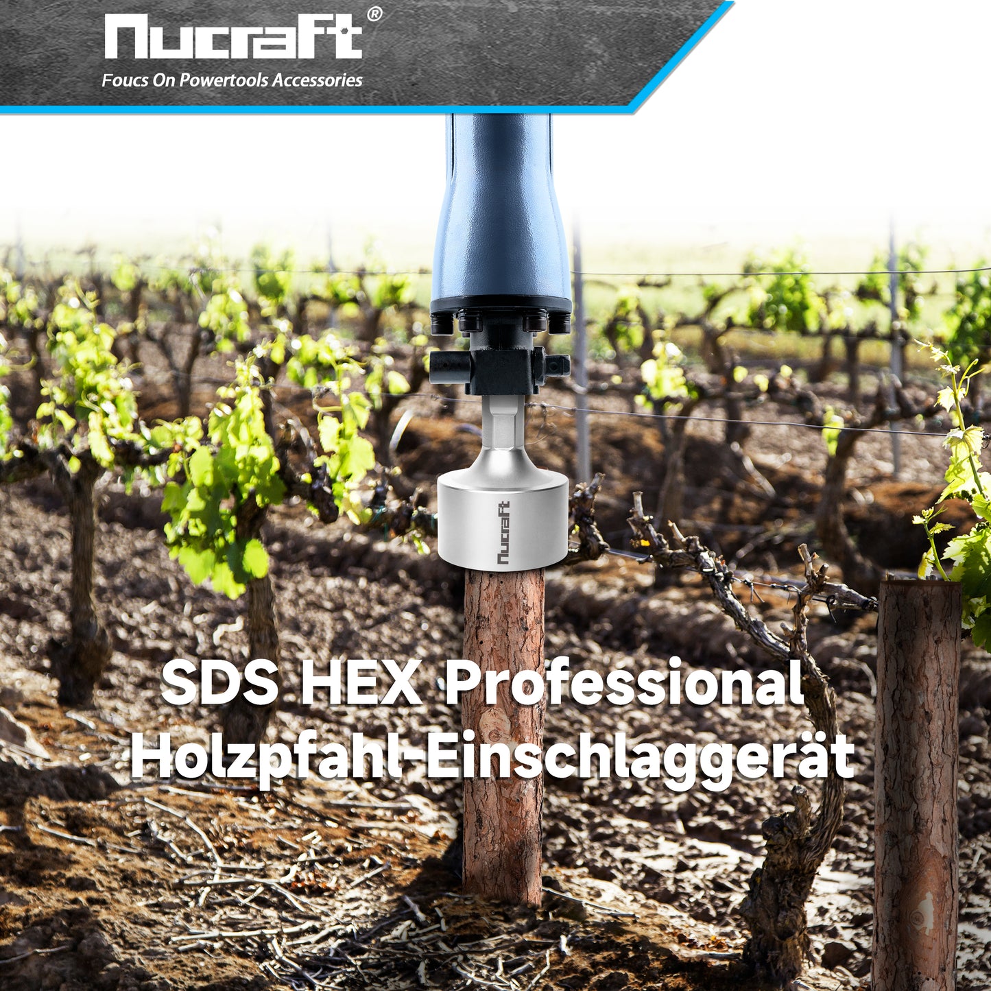 Nucraft SDS HEX/MAX Jack Hammer Star/holzpflöcke Picket Post Driver Treiber Pfahlramme Erdnageleintreiber zum Einstecken