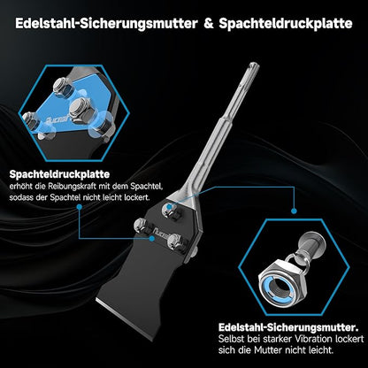 Nucraft Spachtelmeißel SET SDS-Plus 250x100mm Meißel inklusive Ersatzklinge und Schrauben
