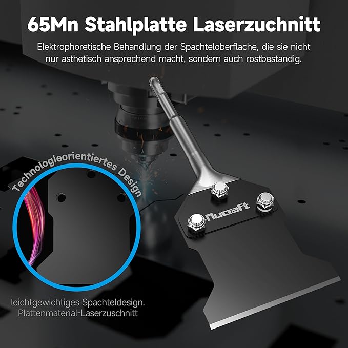 Nucraft Spachtelmeißel SET SDS-Plus 250x100mm Meißel inklusive Ersatzklinge und Schrauben
