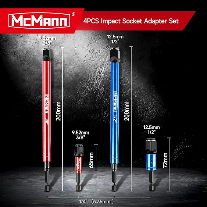 MCMANN Socket Adapter, Quadrat- und Sechskant-Bit-Satz