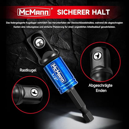 MCMANN Socket Adapter, Quadrat- und Sechskant-Bit-Satz
