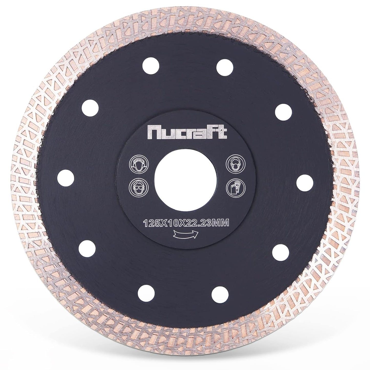 Nucraft Premium Diamant Trennscheibe 125mm für Fliese und Feinsteinzeug 125 mm x10mm x 22,23 mm extra dünne Fliesenscheibe 