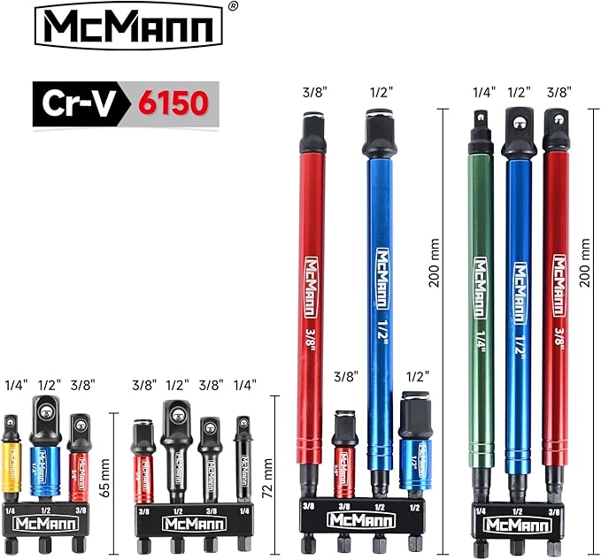 MCMANN Socket Adapter, Quadrat- und Sechskant-Bit-Satz