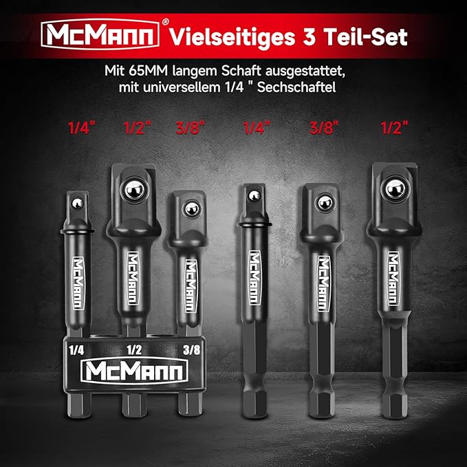 MCMANN Sockeladapter-Quadrateck-Kennmesser-Satz  geeignet für Drehmomentschlüssel