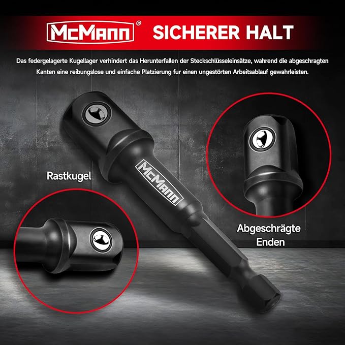 MCMANN Sockeladapter-Quadrateck-Kennmesser-Satz  geeignet für Drehmomentschlüssel