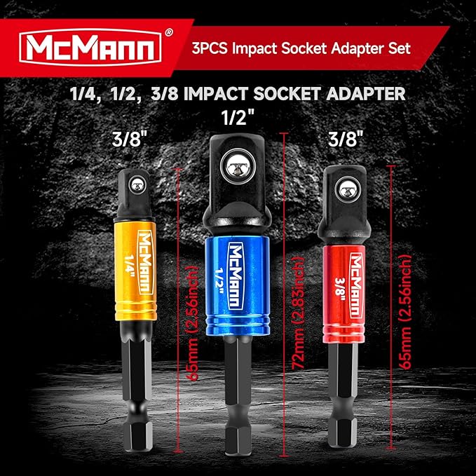 MCMANN Socket Adapter, Quadrat- und Sechskant-Bit-Satz