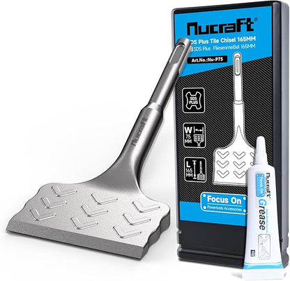 Nucraft SDS-Plus Fliesenmeißel 10°/25° Schabermeißel zum Entfernen von Keramik & Fliesen