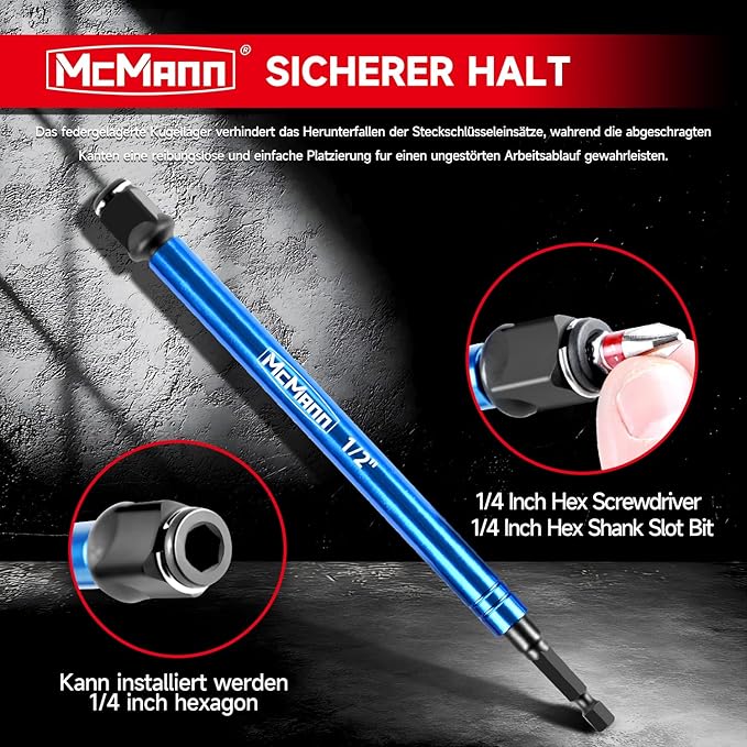 MCMANN Socket Adapter, Quadrat- und Sechskant-Bit-Satz