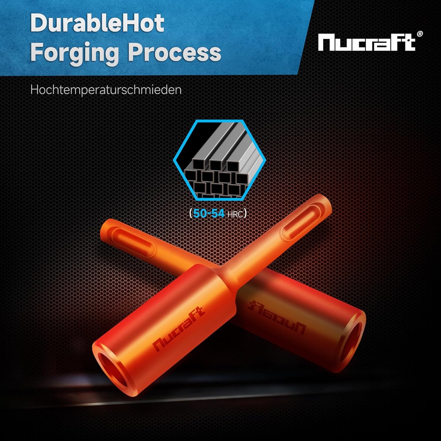 Nucraft SDS-PLUS Professional Erdnageleintreiber zum Einstecken von Tiefenerder Erder Erdung Staberder, L:100 mm, Innen Ø13.5mm, Ø16.5mm,Ø20.5mm