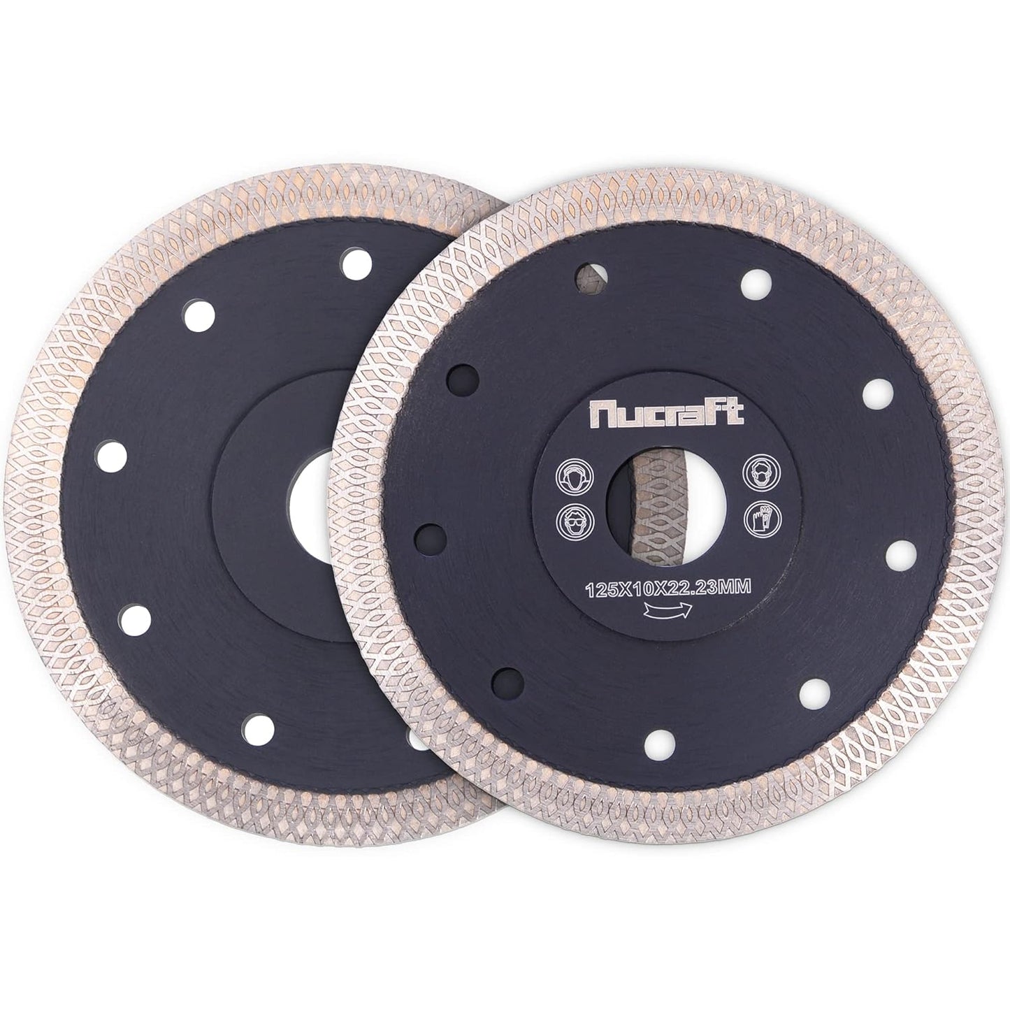 Nucraft Premium Diamant Trennscheibe 115/125mm für Fliese und Feinsteinzeug 115/125 mm x 22,23 mm extra dünn Fliesenscheibe