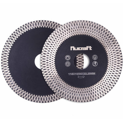 Nucraft Premium Diamant Trennscheibe 115/125mm für Fliese und Feinsteinzeug 115/125 mm x 20/10 x 22,23 mm extra dünn Fliesenscheibe