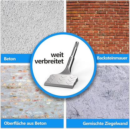 Nucraft SDS-Plus Fliesenmeißel 10°/25° Schabermeißel zum Entfernen von Keramik & Fliesen