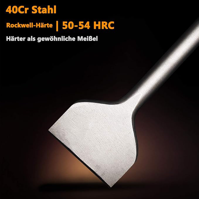 Nucraft SDS-Max Fliesenmeißel 2er Set, Breiter Spatmeißel 300 x 75mm