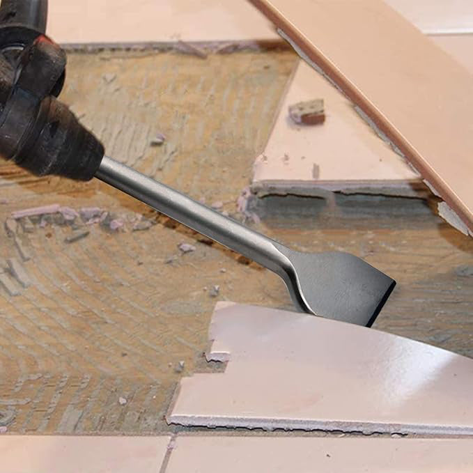 Nucraft SDS-Max Fliesenmeißel 2er Set, Breiter Spatmeißel 300 x 75mm